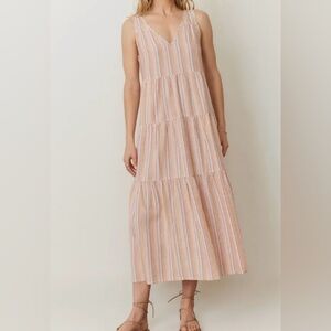 Marine Layer Corinne Stripe Sleeveless Midi Dress - Size L